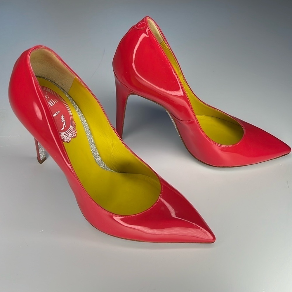 Rene Caovilla Bright Pink Patent Pumps!